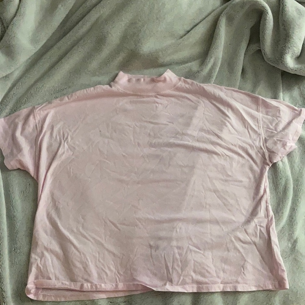 Free people boxy pink mock neck tee size small/xs